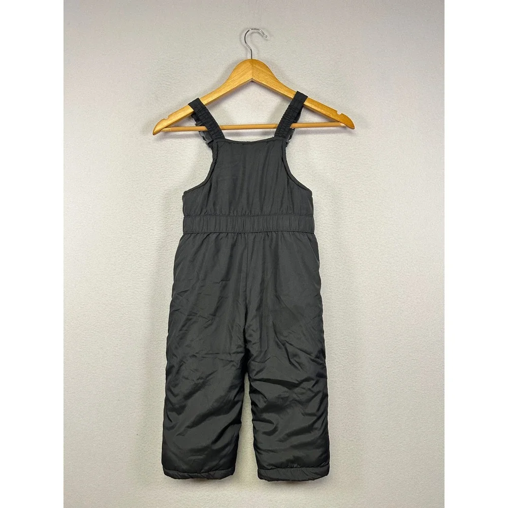 Winter Snow OshKosh B'gosh Kids 4T Black Insulated Zipper Front Bib‎ Overalls